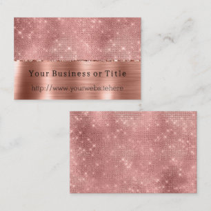 Tarjeta De Visita Glitzy Rosa Gold Sparkle