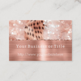 Tarjeta De Visita Glitzy Rosa Gold Sparkle Cheetah
