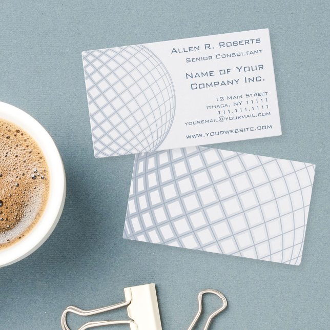 Tarjeta De Visita Global Business Consultor Blue Gray Globe (Subido por el creador)