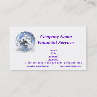 Tarjeta de visita global de los servicios