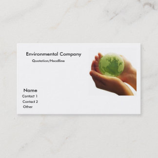 Tarjeta De Visita globe-green-hand_world, Environmental Company,…