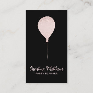 Tarjeta De Visita Globo de fiesta de oro rosa