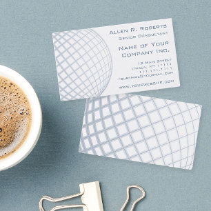 Tarjeta De Visita Globo del gris azul del consultor de negocio