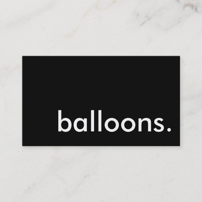 Tarjeta De Visita globos. (Anverso)