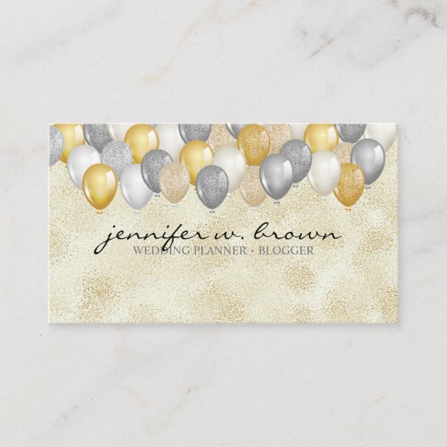 Tarjeta De Visita Globos de celebración de fiestas (Anverso)