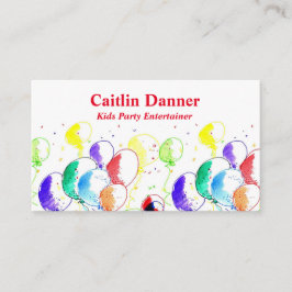 Tarjeta De Visita Globos de Fiesta de acuarela