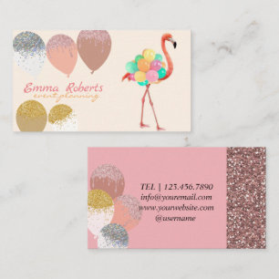 Tarjeta De Visita Globos de Flamenco Planificación de Eventos Modern