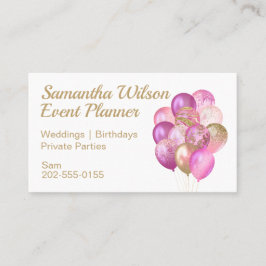 Tarjeta De Visita Globos de oro rosado
