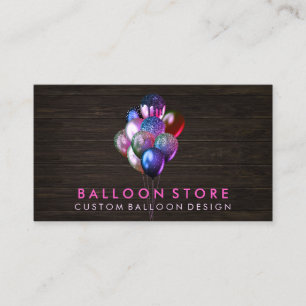 Tarjeta De Visita Globos de Purpurina Rosados para Planificación de 