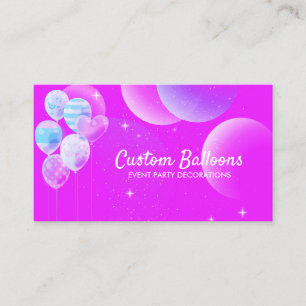 Tarjeta De Visita Globos de regalo de color rosa neón para tiendas