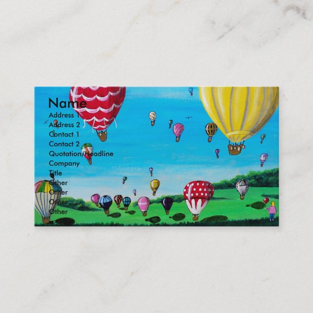 Tarjeta De Visita Globos del aire caliente (Anverso)