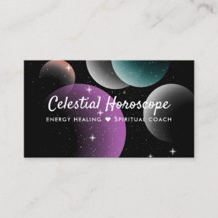 Tarjeta De Visita Globos Espaciales de Cúmulo de Galaxias Purpúreas