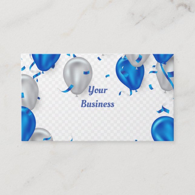 Tarjeta De Visita Globos festivos coloridos (Anverso)