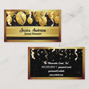 Tarjeta De Visita Globos Fiesta de eventos   Confetti   Estrellas