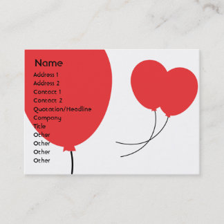 Tarjeta De Visita Globos rojos - Chubby