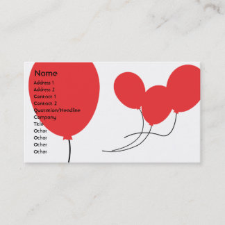 Tarjeta De Visita Globos rojos - Negocios