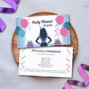 Tarjeta De Visita Globos y giros - Fiesta Planner