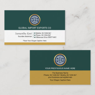 Tarjeta De Visita Glóbulo de oro de capas de columna retro