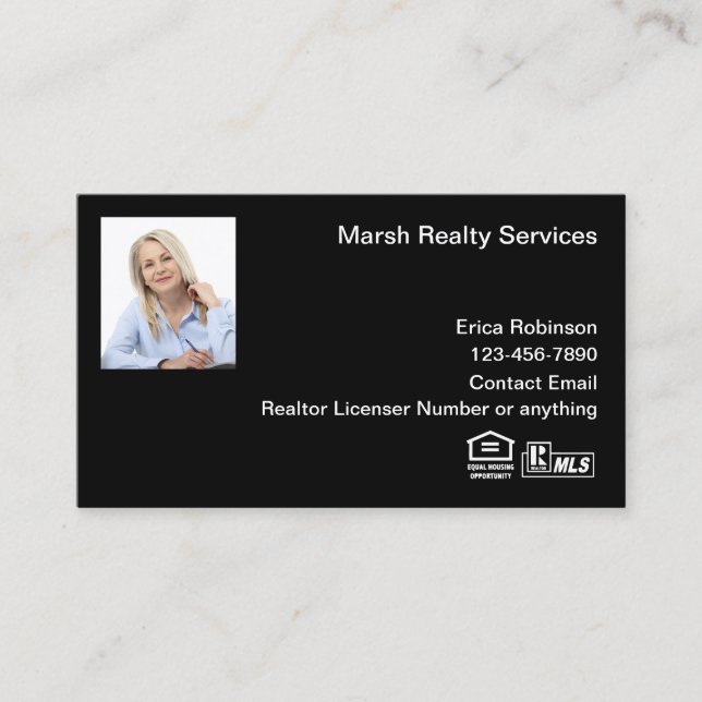 Tarjeta De Visita Glossy MLS Realtor Photo Business Card (Anverso)