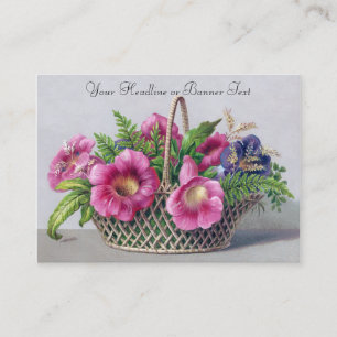 Tarjeta De Visita Gloxinia y helechos en Victorian del vintage de la
