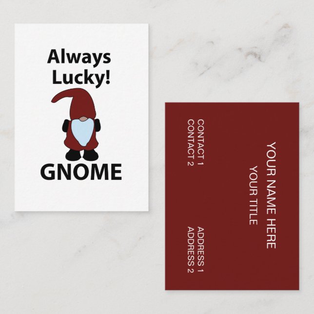 Tarjeta De Visita Gnome siempre afortunado Gnome (Anverso / Reverso)
