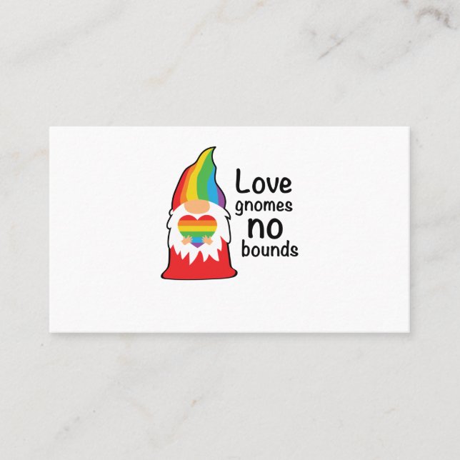 Tarjeta De Visita Gnomes de amor, no hay un orgullo LGBT (Anverso)