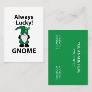 Tarjeta De Visita Gnomo Trébol Afortunado Día de San Patricio Gnomo