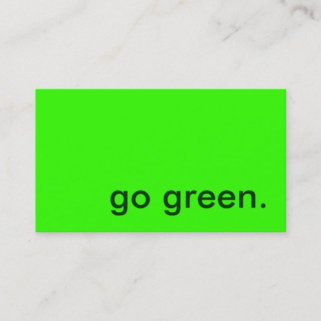 Tarjeta De Visita go green. (Anverso)