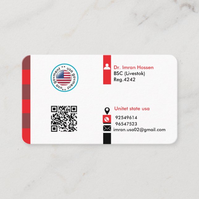 Tarjeta De Visita gobierno personalizar (Anverso)