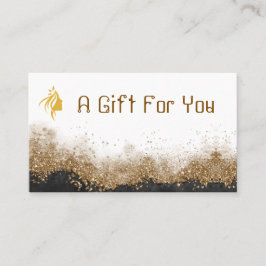 Tarjeta De Visita Gold and black   Salon gift certificate