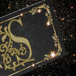 Tarjeta De Visita Gold Art Deco Professional Monogram