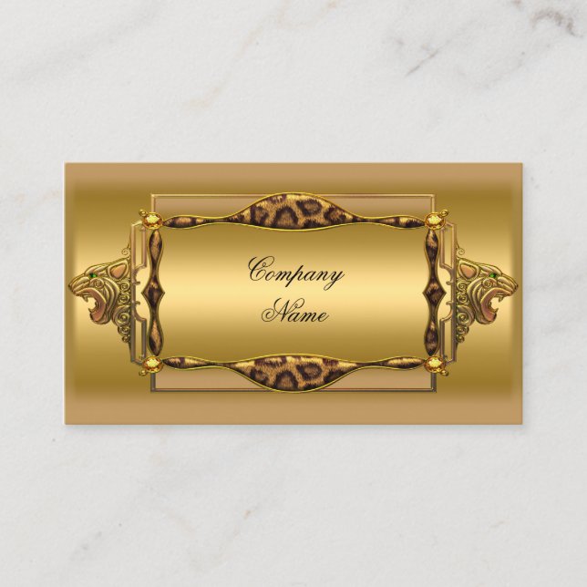 Tarjeta De Visita Gold Black Leopard Gold Elegant Boutique 4 (Anverso)