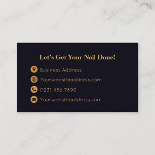 Tarjeta De Visita Gold Black Nail Tech