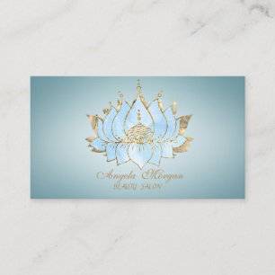 Tarjeta De Visita Gold Blue Lotus profesional
