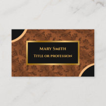 Tarjeta de visita Gold Brown Damask de lujo