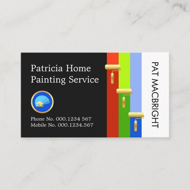 Tarjeta De Visita Gold Brush Painting Paint Stripes (Anverso)