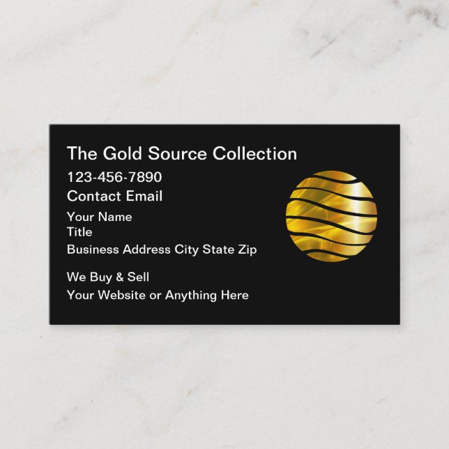 Tarjeta De Visita Gold Buying And Selling Source Business Cards (Anverso)