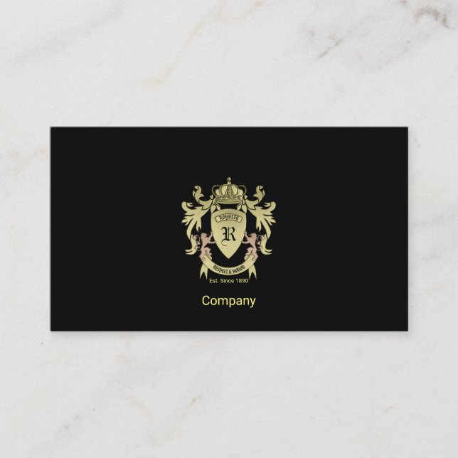 Tarjeta De Visita Gold Coat Of Arms (Anverso)