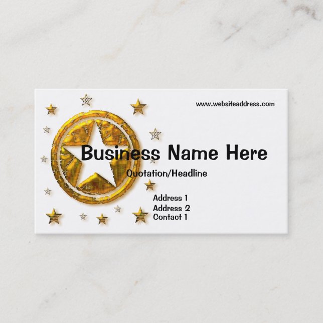 Tarjeta De Visita Gold Country Western Stars Design Business Card (Anverso)