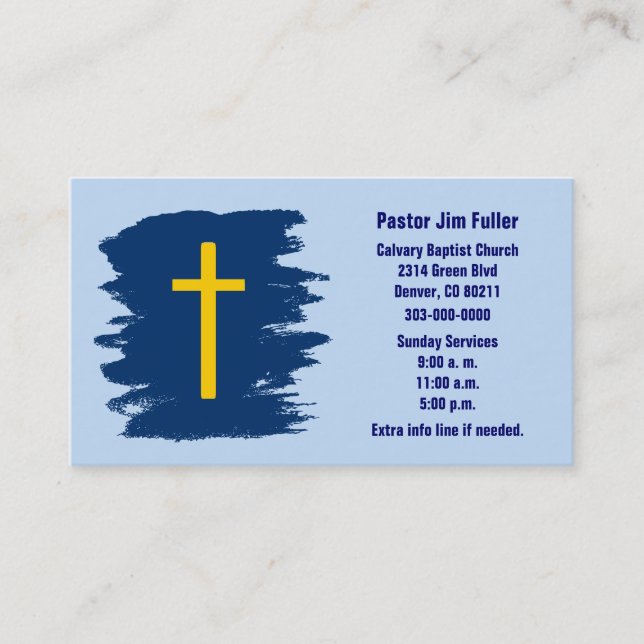 Tarjeta de visita Gold Cross Christian (Anverso)