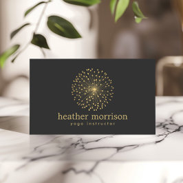 TARJETA DE VISITA GOLD DANDELION STARBURST LOGO EN GRIS OSCURO