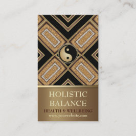 Tarjeta De Visita Gold Deco Yin Yang New Age Gold Business Card