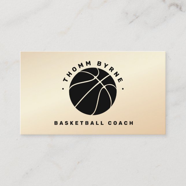 Tarjeta de visita Gold del entrenador de baloncest (Anverso)