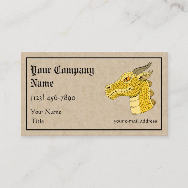 Tarjeta De Visita Gold Dragon Head in Profile (Anverso)