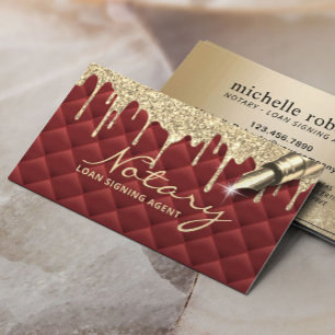 Tarjeta De Visita Gold Drips Agente de firma de préstamo notarial ro