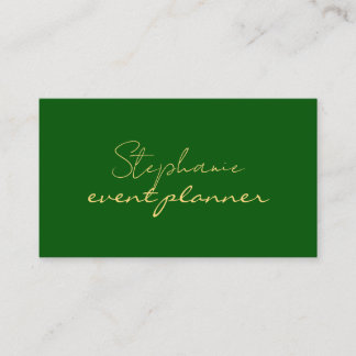 Tarjeta De Visita Gold Emerald Green Modern Custom Name Professional