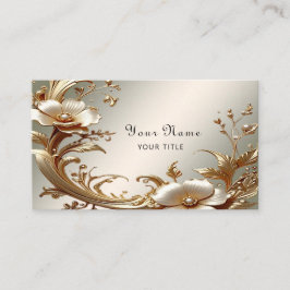 Tarjeta De Visita Gold Floral Business Card