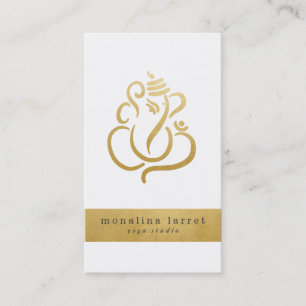 Tarjeta De Visita Gold Ganesh Indian God Yoga Studio