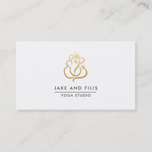 Tarjeta De Visita Gold Ganesh Indian God Yoga Studio