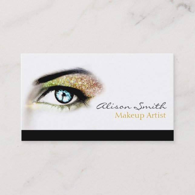Tarjeta De Visita Gold glitter eyeshadow - Makeup Artist (Anverso)